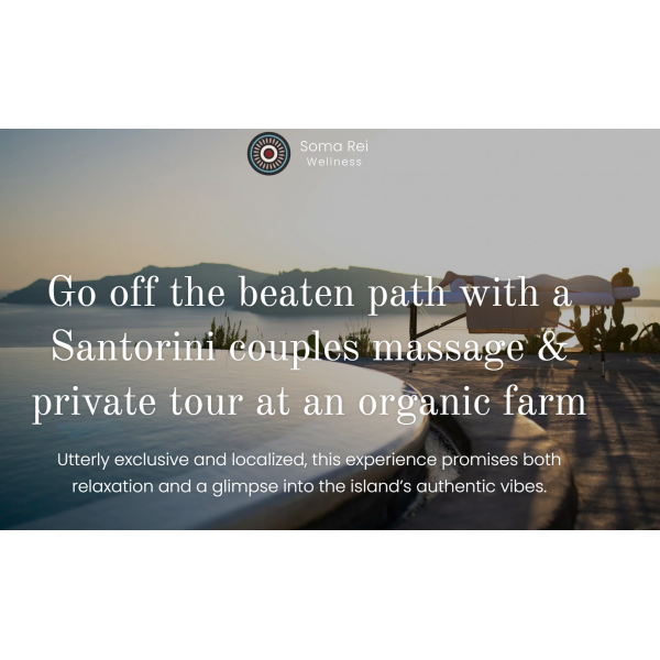 Soma Rei Couples massage & private tour at an organic farm